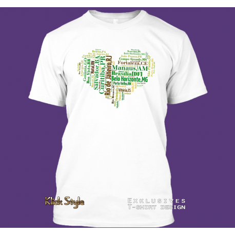 T-Shirt Wordcloud "Herz Hauptstädte Brasilien 2" (größere Buchstab
