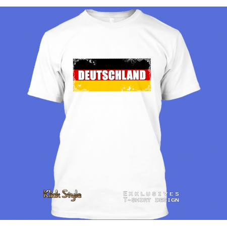 T-Shirt Wort auf Flagge "Deutschland" mit weißem Muster