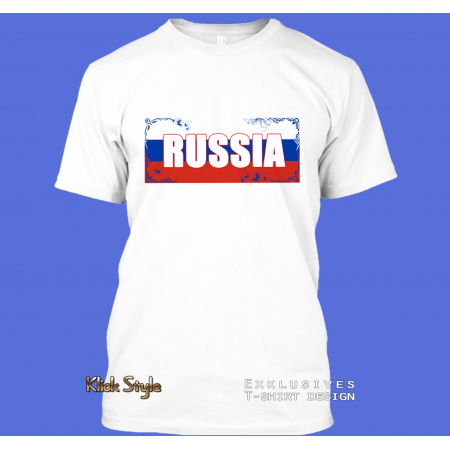 T-Shirt Wort auf Flagge "Russia"