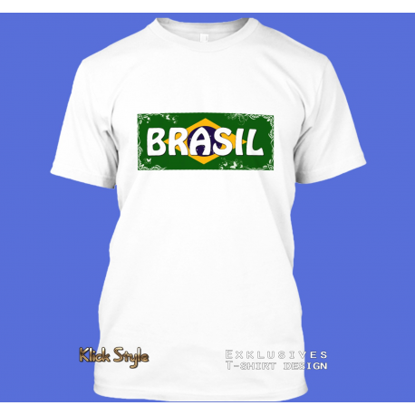 T-Shirt Wort auf Flagge "Brasil"