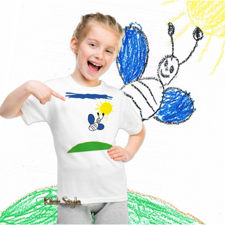 T-Shirt "Kinder Design" mit nachgearbeiteter Kinder-Kunst