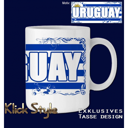 Tasse Wort auf Flagge "Uruguay"