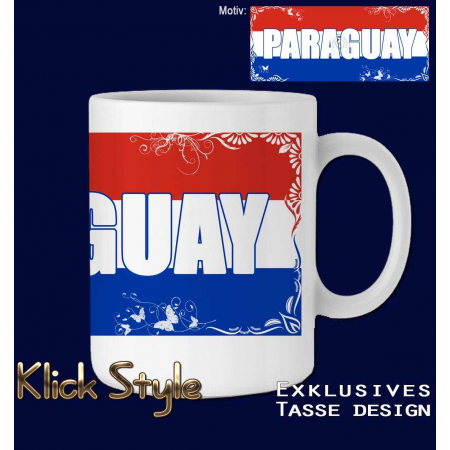 Tasse Wort auf Flagge "Paraguay"