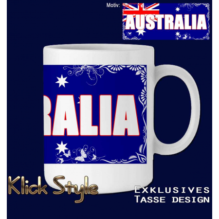 Tasse Wort auf Flagge "Australia"